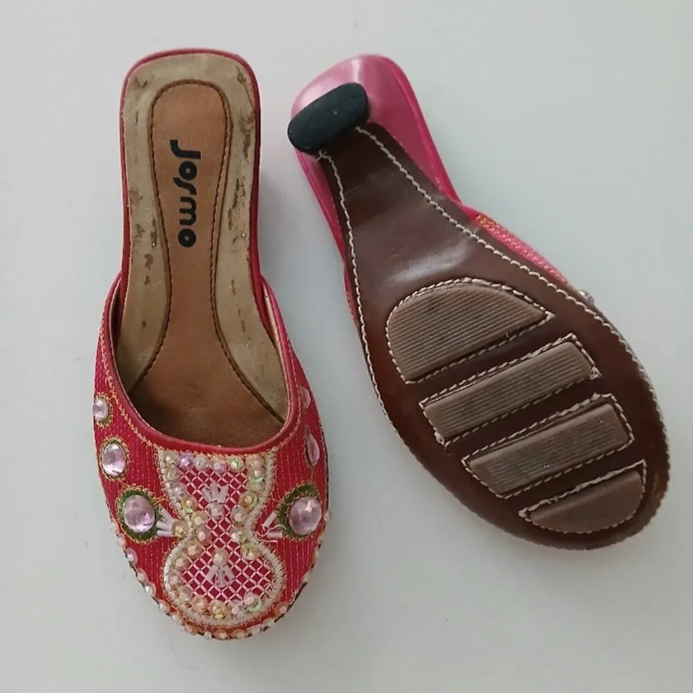 Fabuous Pink Jeweled Little Girl Mules by Josmo